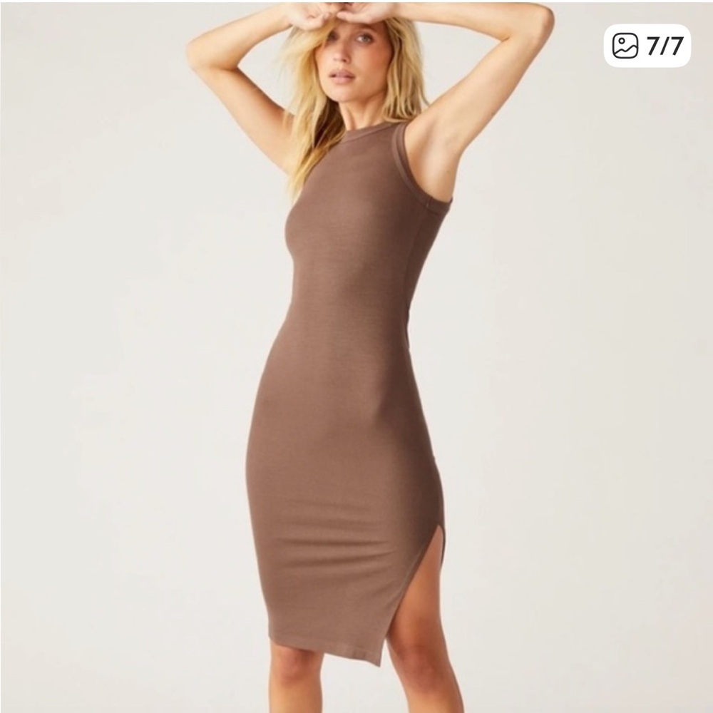 Clyque Chocolate Brown Midi Dress